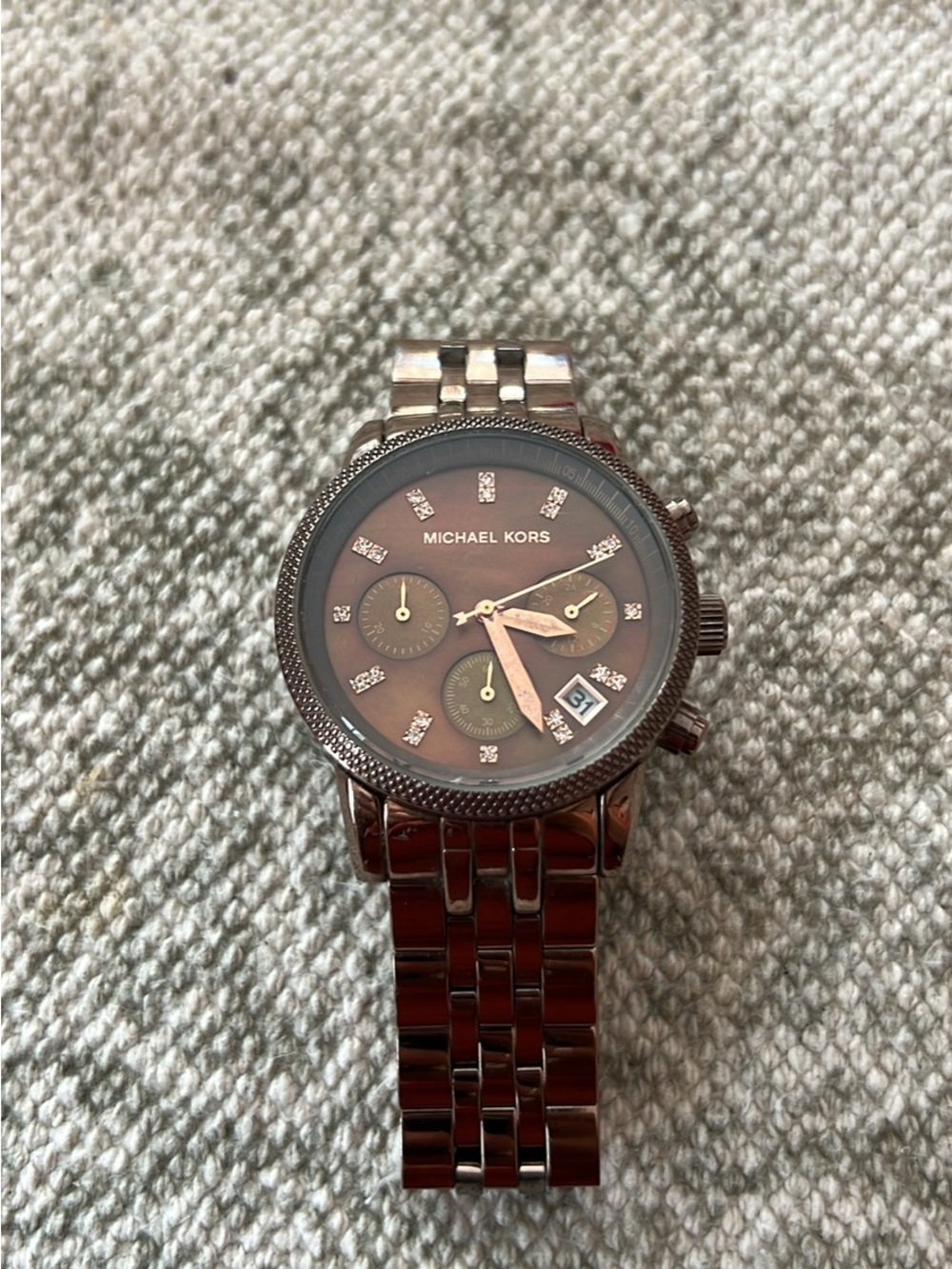 Michael Kors Rose Brown Stainless Steel Chronograph Watch